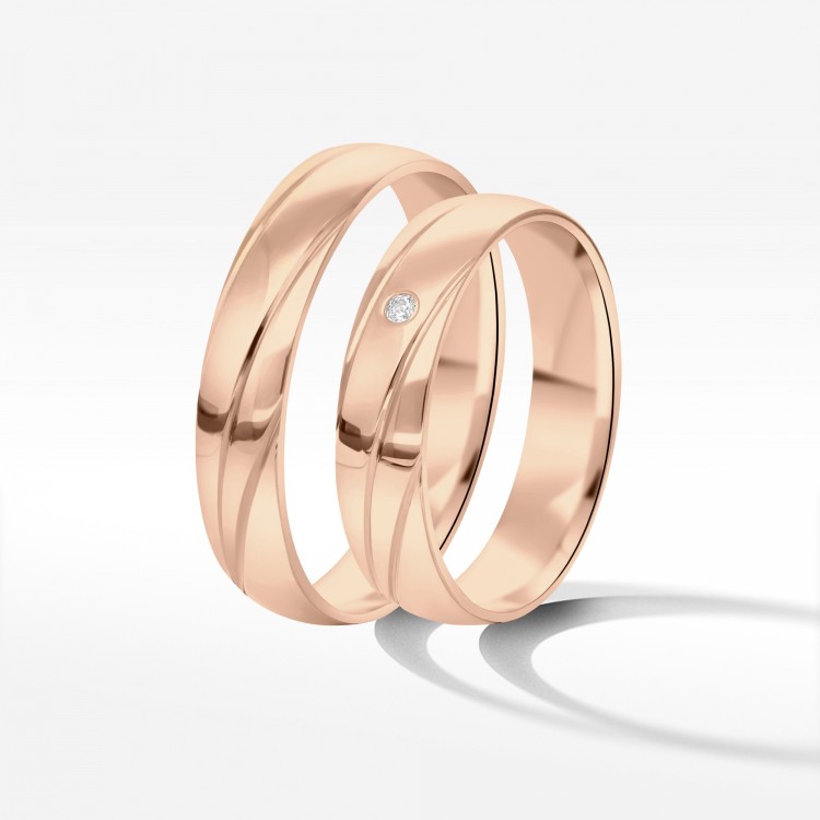 Obrączki ślubne z różowego złota 4.5mm