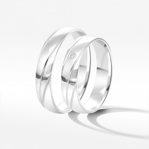 Obrączki ślubne z białego złota 4.5mm