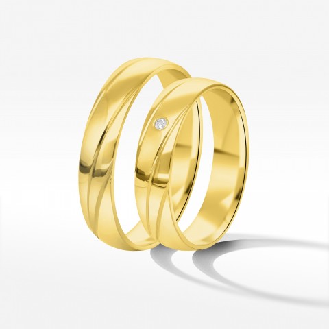 Obrączki ślubne z żółtego złota 4.5mm