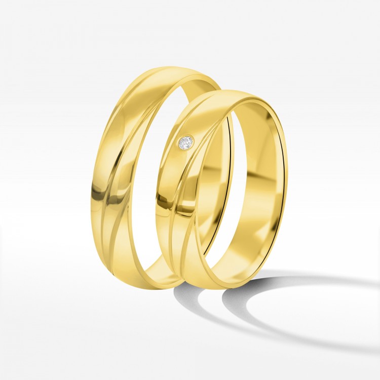 Obrączki ślubne z żółtego złota 4.5mm