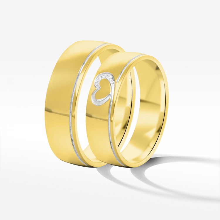 Obrączki ślubne z dwukolorowego złota 5.5mm