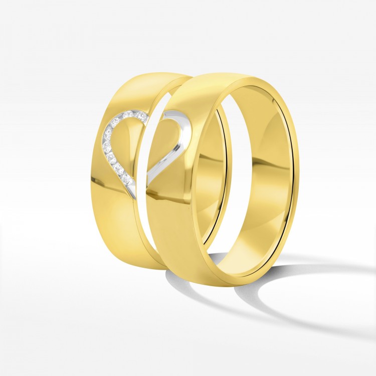 Obrączki ślubne z dwukolorowego złota 5mm