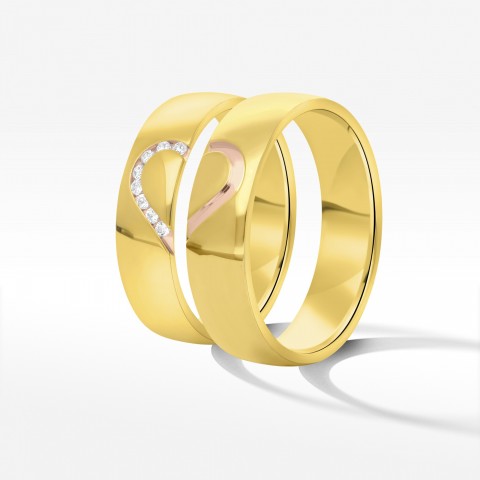 Obrączki ślubne z dwukolorowego złota 5mm