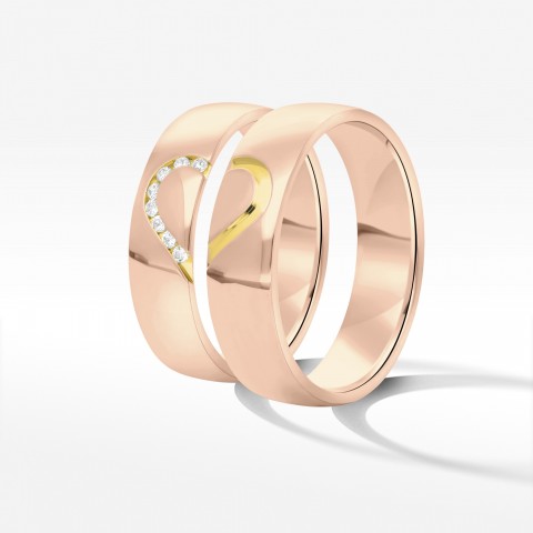 Obrączki ślubne z dwukolorowego złota 5mm