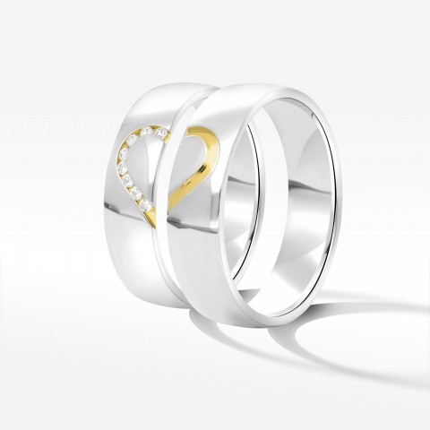 Obrączki ślubne z dwukolorowego złota 5mm