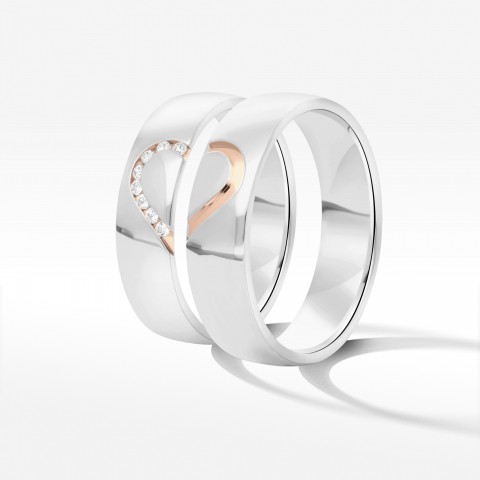 Obrączki ślubne z dwukolorowego złota 5mm