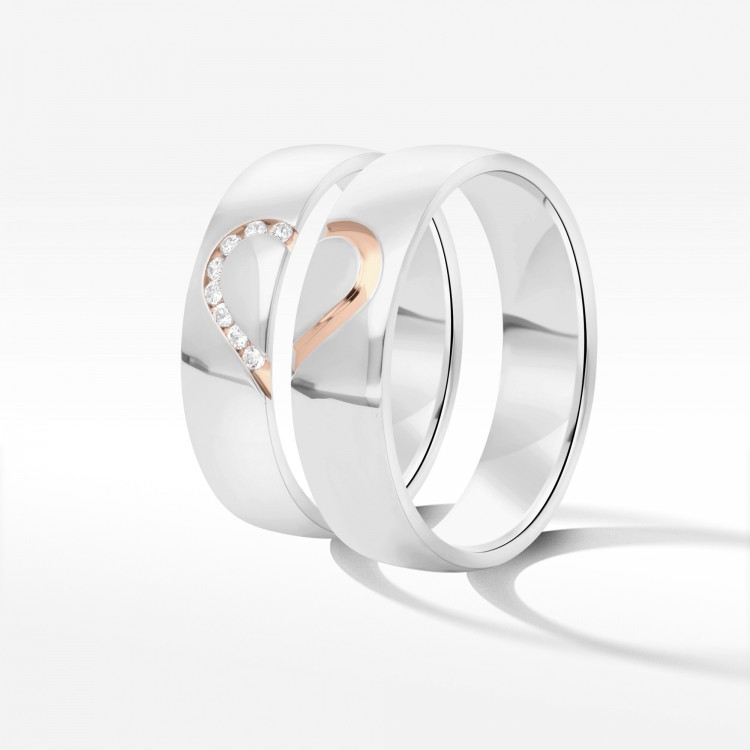 Obrączki ślubne z dwukolorowego złota 5mm