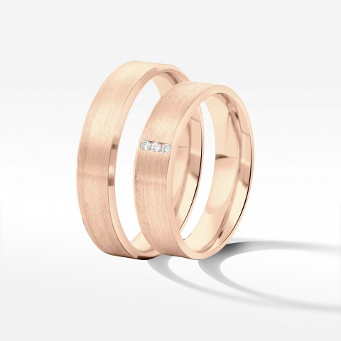 Obrączki ślubne z różowego złota 5mm