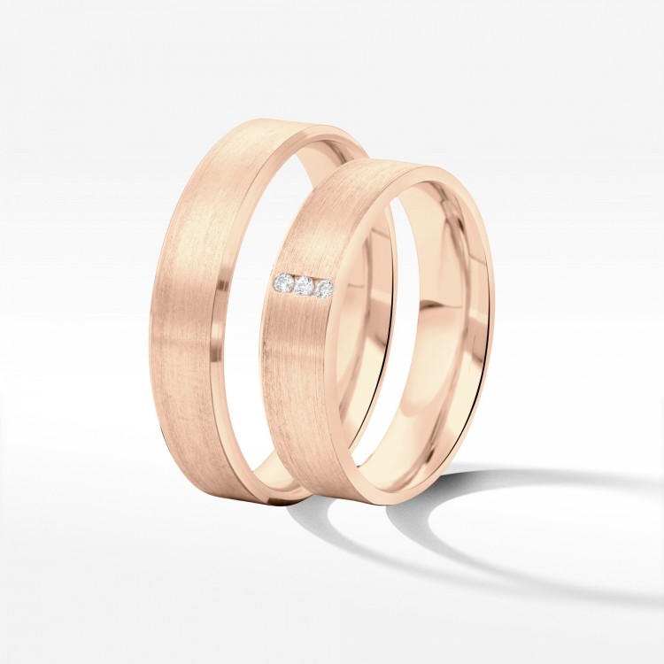 Obrączki ślubne z różowego złota 5mm