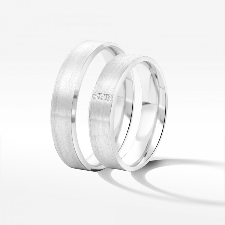 Obrączki ślubne z białego złota 5mm