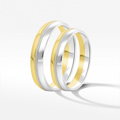 Obrączki ślubne z dwukolorowego złota 4mm