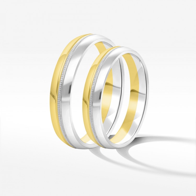 Obrączki ślubne z dwukolorowego złota 4mm