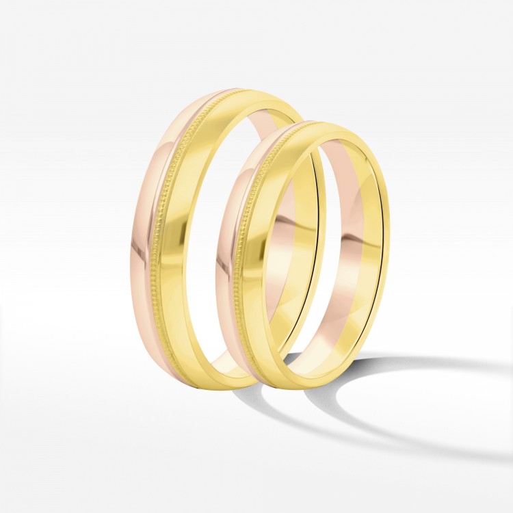 Obrączki ślubne z dwukolorowego złota 4mm