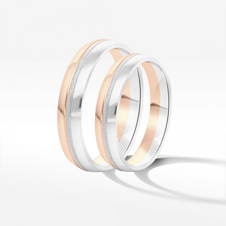 Obrączki ślubne z dwukolorowego złota 4mm