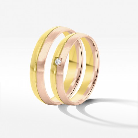 Obrączki ślubne z dwukolorowego złota 4mm