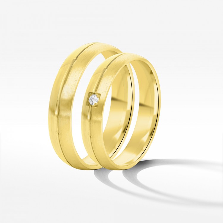 Obrączki ślubne z dwukolorowego złota 4mm