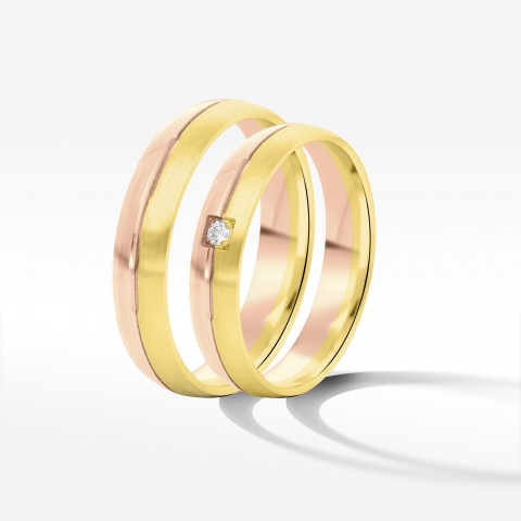Obrączki ślubne z dwukolorowego złota 4mm