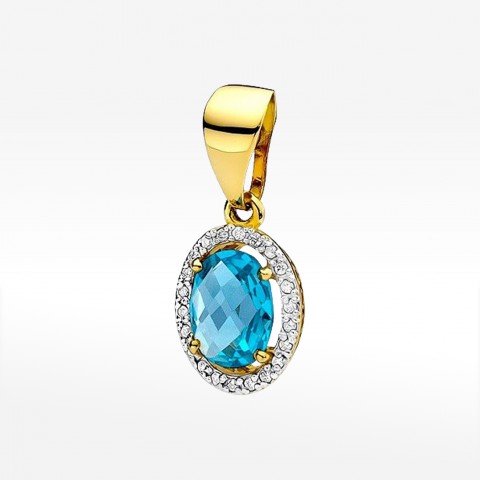 Zawieszka z diamentami i topazem