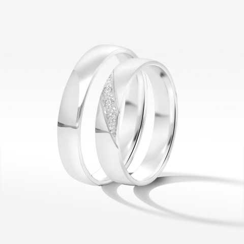 Obrączki ślubne z białego złota 4.0mm półokrągłe