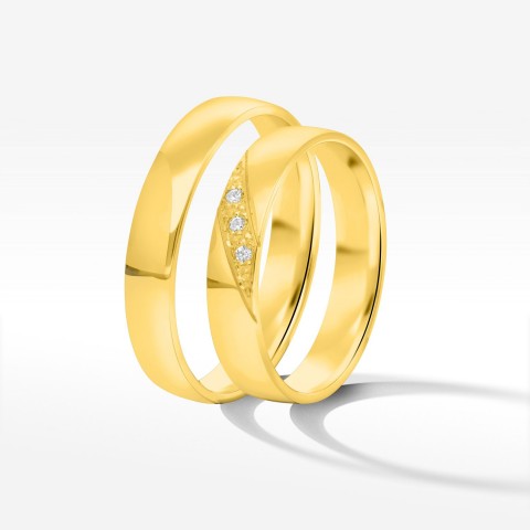 Obrączki ślubne z żółtego złota 4.0mm półokrągłe