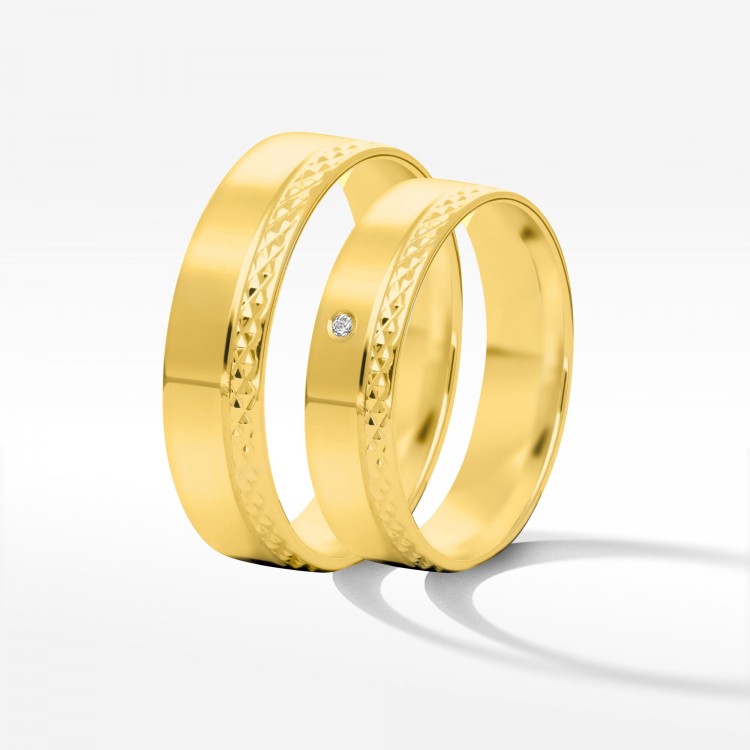 Obrączki ślubne z żółtego złota 5mm płaskie