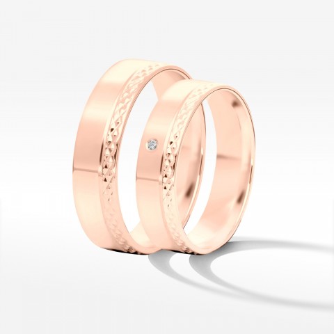 Obrączki ślubne z różowego złota 5mm płaskie