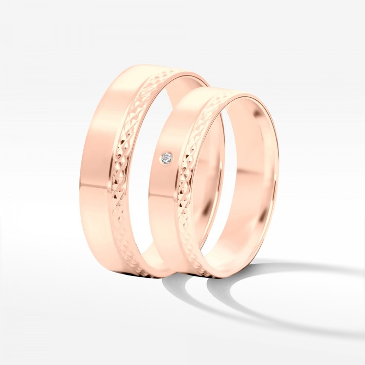 Obrączki ślubne z różowego złota 5mm płaskie