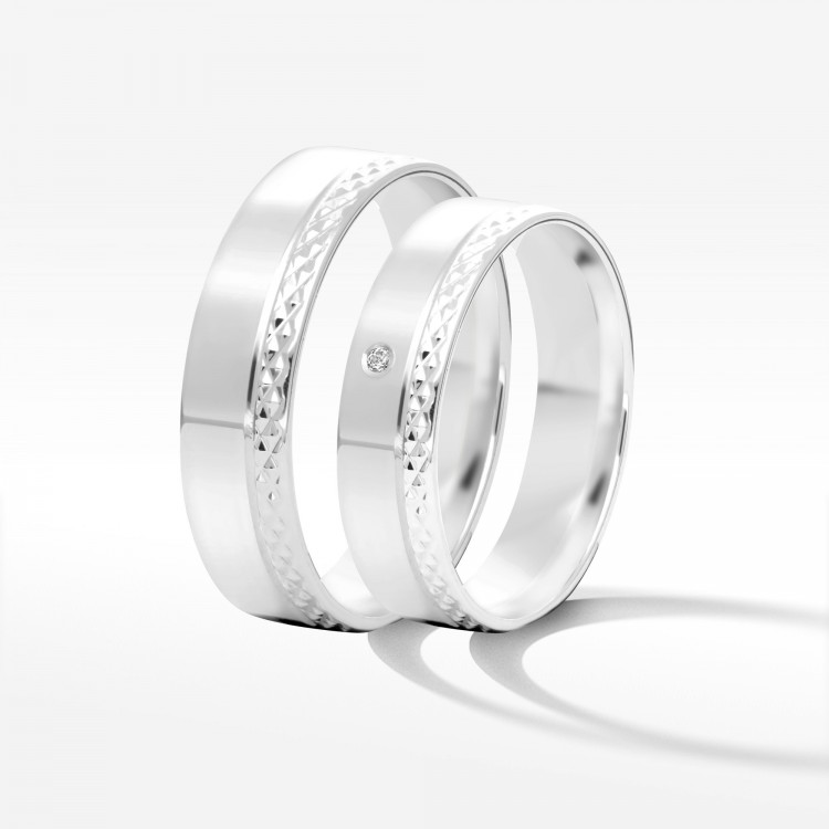 Obrączki ślubne z białego złota 5mm płaskie