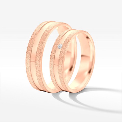 Obrączki ślubne z różowego złota 5mm