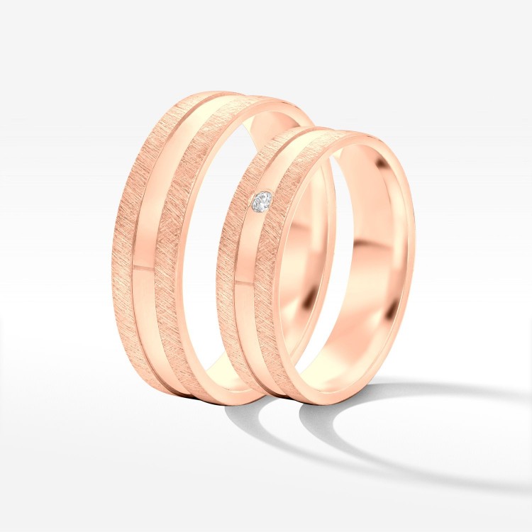 Obrączki ślubne z różowego złota 5mm