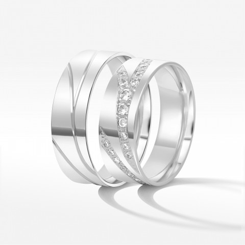 Obrączki ślubne z białego złota 7mm