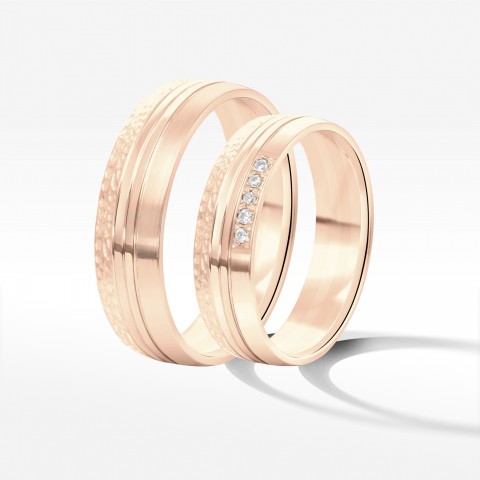 Obrączki ślubne z różówego złota 6mm