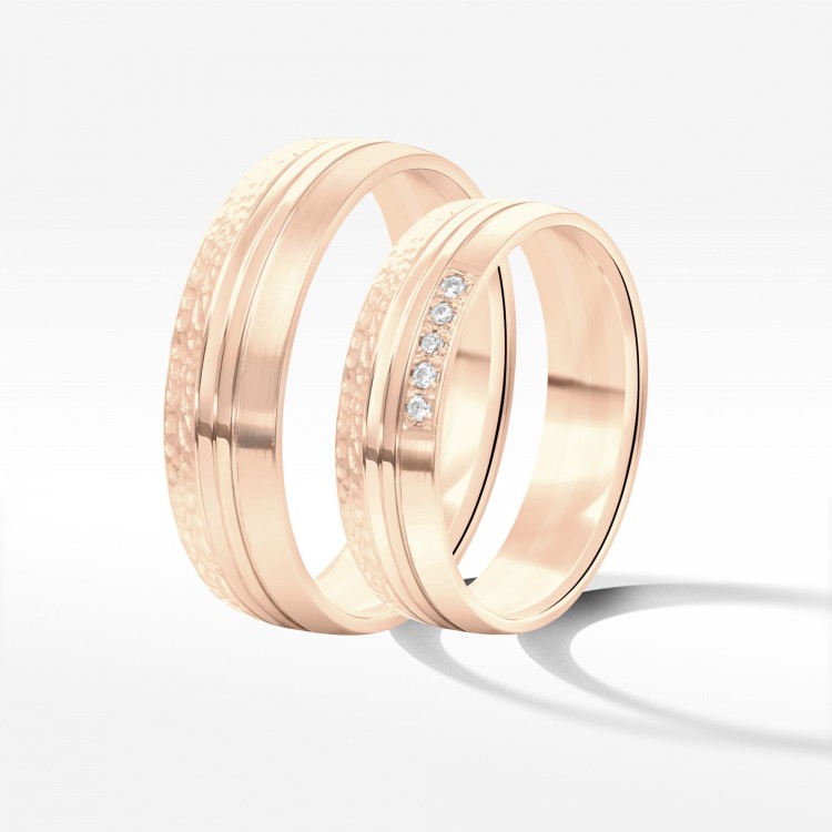 Obrączki ślubne z różówego złota 6mm