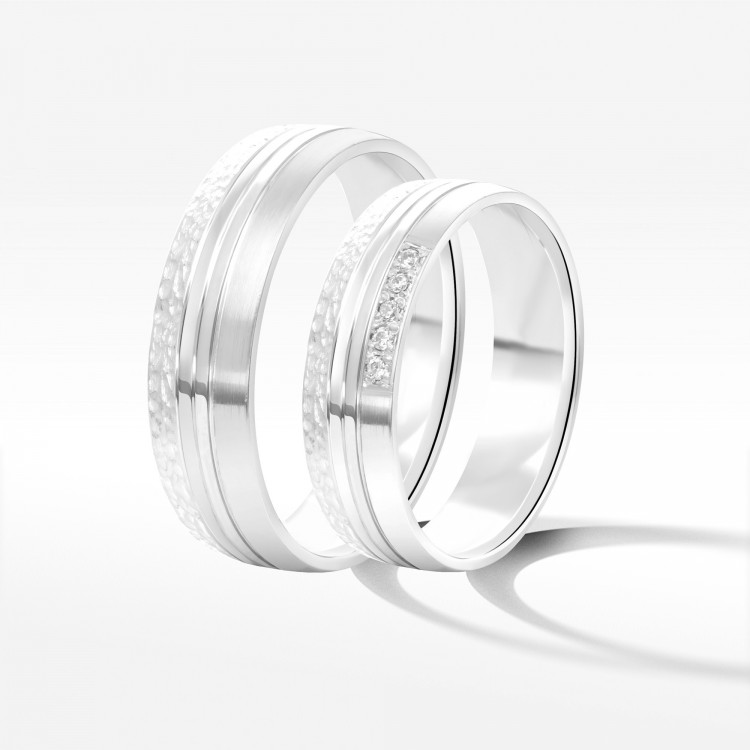 Obrączki ślubne z białego złota 6mm