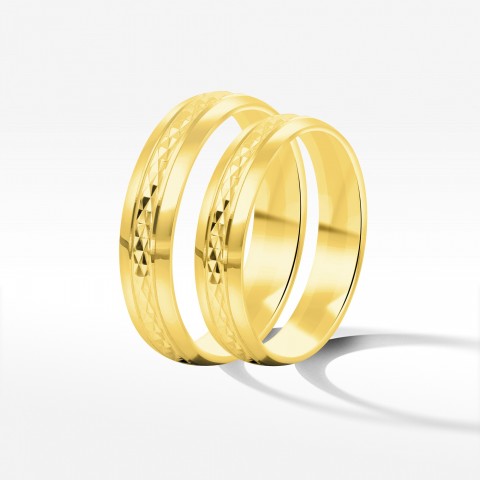 Obrączki ślubne z żółtego złota 4.5mm półokrągłe