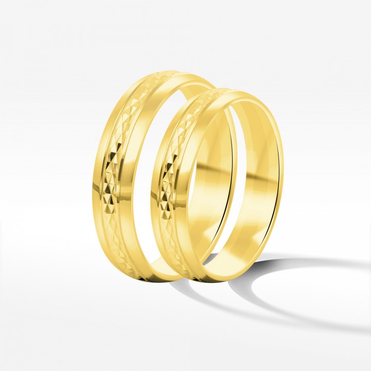 Obrączki ślubne z żółtego złota 4.5mm półokrągłe