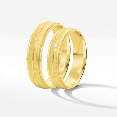 Obrączki ślubne z żółtego złota 5.0mm z fazą