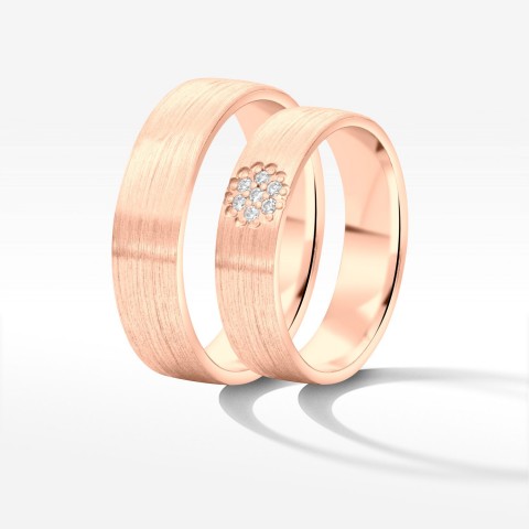 Obrączki ślubne z różowego złota 5mm półokrągłe