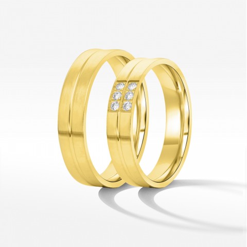 Obrączki ślubne z żółtego złota 5mm płaskie