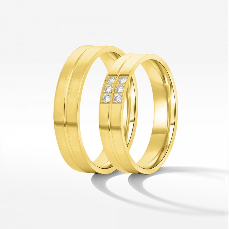 Obrączki ślubne z żółtego złota 5mm płaskie