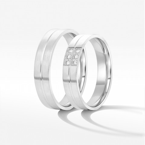 Obrączki ślubne z białego złota 5mm płaskie