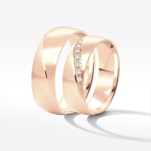 Obrączki ślubne 6mm półokrągłe