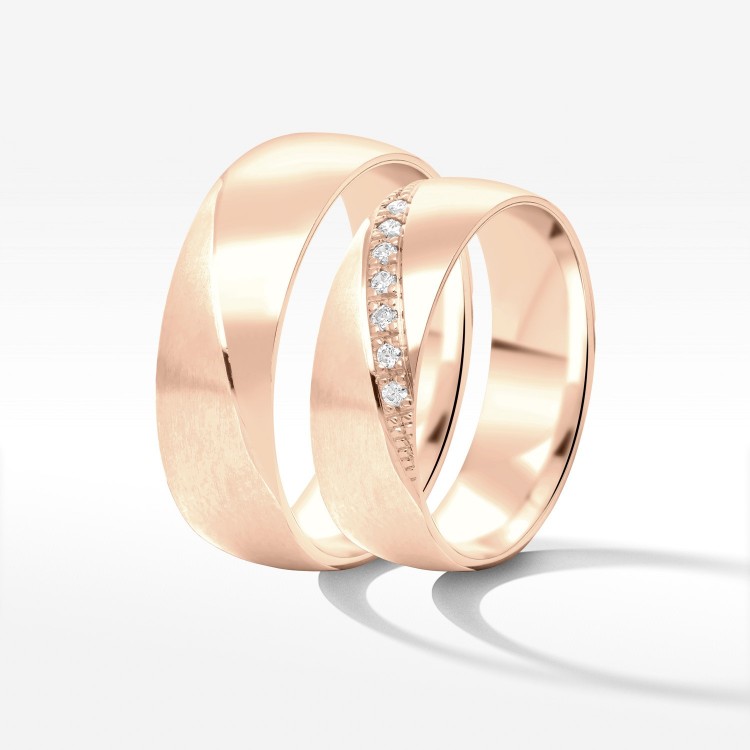 Obrączki ślubne 6mm półokrągłe