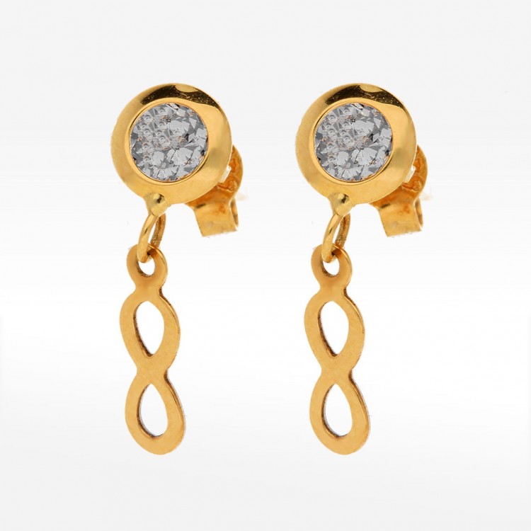 Kolczyki ze złota nieskończoność