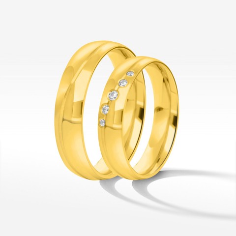 Obrączki ślubne z żółtego złota 4.5mm półokrągłe