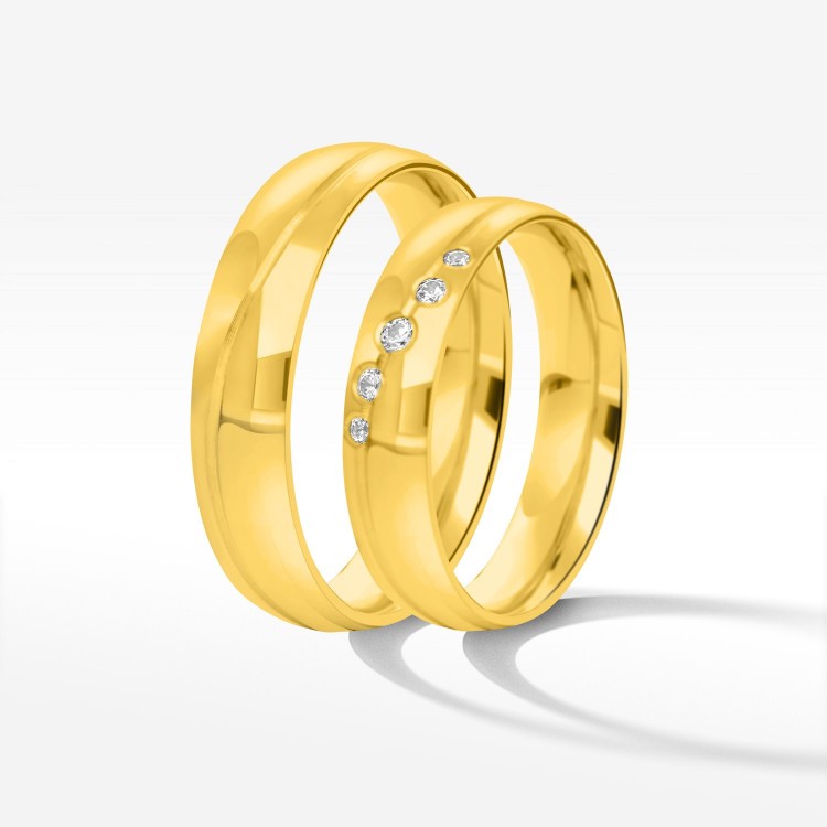Obrączki ślubne z żółtego złota 4.5mm półokrągłe