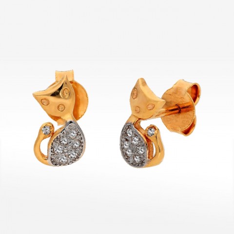 Kolczyki ze złota kot