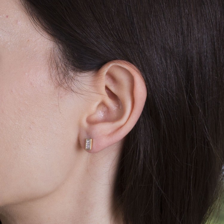 Prostokątne kolczyki ze złota