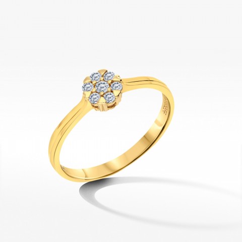 Pierścionek z żółtego złota z cyrkoniami rozm. 10