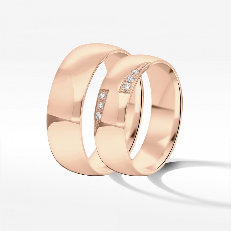 Obrączki ślubne 6mm półokrągłe